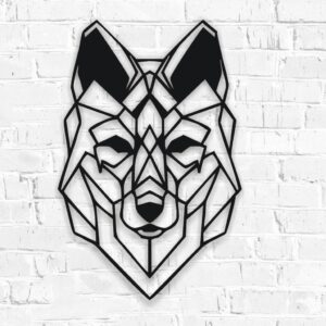 Wilk pies drewniany ażurowy geometryczny